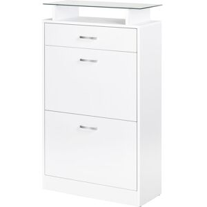 Homcom - Mueble Zapatero Armario Zapatero Con 3 Cajones Estante De Vidrio Y Asa De Aluminio Para Pasillo Entrada Carga 50 Kg 60x24x105,5 Cm Homcom - Mueble Zapatero Armario Zapatero Con 3 Cajones Estante De Vidrio Y Asa De Aluminio Para Pasillo Entrada Carga 50 Kg 60x24x105,5 Cm