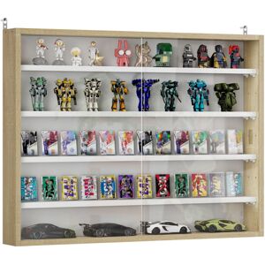 Homcom - Vitrina Expositora Con Estantes Ajustables 2 Puertas Correderas De Vidrio Para Colecciones Perfumes Figuras De Decoración 80x9,5x60 Cm Natural Homcom - Vitrina Expositora Con Estantes Ajustables 2 Puertas Correderas De Vidrio Para Colecciones Perfumes Figuras De Decoración 80x9,5x60 Cm Natural