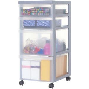 Iris Ohyama - Unidad De Almacenamiento De Plástico Con Ruedas Y 2 Cajones Profundos Y 2 Cajones Superficiales, Gris, Asas De Fácil Extracción, Multiusos, A4, Oficina, Torre, Organizador, Dc-322 Iris Ohyama - Unidad De Almacenamiento De Plástico Con Ruedas Y 2 Cajones Profundos Y 2 Cajones Superficiales, Gris, Asas De Fácil Extracción, Multiusos, A4, Oficina, Torre, Organizador, Dc-322