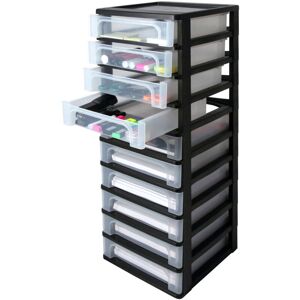 Iris Ohyama - Unidad De Almacenamiento De Plástico Con 10 Cajones Superficiales, Negro, Formato A4, A5 Y A6, Multiusos, Para Oficina, Escuela, Papelería, Armario Y Hogar, Torre, Organizador, Och-2100 Iris Ohyama - Unidad De Almacenamiento De Plástico Con 10 Cajones Superficiales, Negro, Formato A4, A5 Y A6, Multiusos, Para Oficina, Escuela, Papelería, Armario Y Hogar, Torre, Organizador, Och-2100