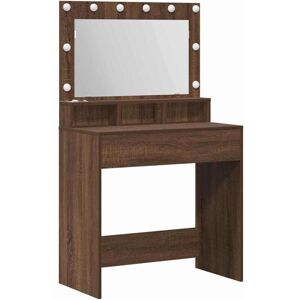 vidaXL Madera de Roble Marrón Maciza Mesa de Maquillaje - Vanity Table vidaXL Madera de Roble Marrón Maciza Mesa de Maquillaje - Vanity Table