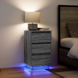Mesilla De Noche Con Luces Led Sonoma Gris 38x34x65 Cm Vidaxl Mesilla De Noche Con Luces Led Sonoma Gris 38x34x65 Cm Vidaxl