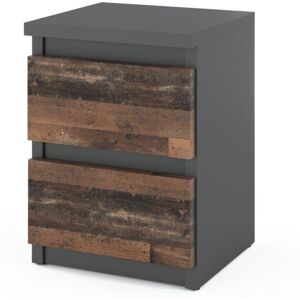 OEM Mesita De Noche 30 Cm Gris Vintage 2 Cajones Mesita De Noche Nakastlik Loft OEM Mesita De Noche 30 Cm Gris Vintage 2 Cajones Mesita De Noche Nakastlik Loft