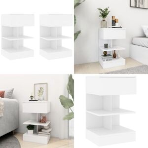 VIDAXL Mesitas De Noche 2 Uds Madera Contrachapada Blanco 40x35x65 Cm - Mesitas De Noche - Mesita De Noche Blanca VIDAXL Mesitas De Noche 2 Uds Madera Contrachapada Blanco 40x35x65 Cm - Mesitas De Noche - Mesita De Noche Blanca