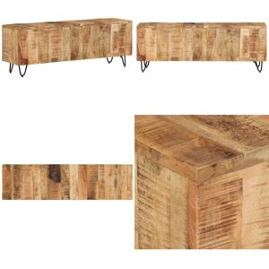 VIDAXL Mueble De Tv Madera Maciza De Mango 110x30x40 Cm - Madera Maciza - Estilo Vintage VIDAXL Mueble De Tv Madera Maciza De Mango 110x30x40 Cm - Madera Maciza - Estilo Vintage