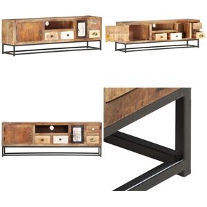 VIDAXL Mueble Para Tv De Madera Maciza Reciclada 120x30x40 Cm - Mueble De Madera Reciclada - Mueble Industrial VIDAXL Mueble Para Tv De Madera Maciza Reciclada 120x30x40 Cm - Mueble De Madera Reciclada - Mueble Industrial