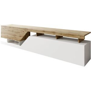 Consola de TV Comfivo AC104 - Wotan roble Blanco - Montaje en pared - 200x47x35cm Consola de TV Comfivo AC104 - Wotan roble Blanco - Montaje en pared - 200x47x35cm
