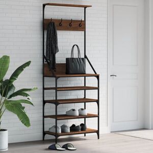 Perchero con zapatero roble marrón - VidaXL Clothes Rack con almacenamiento para zapatos Perchero con zapatero roble marrón - VidaXL Clothes Rack con almacenamiento para zapatos