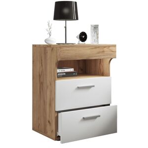 EBUY24 Mueble De Noche Vcm Mesita De Noche Con Dos Cajones Mesita De Noche Dimensiones Aprox. Al. 61 X An. 45 X T. 39 Cm - Slepal L (miel Roble / Blanco) EBUY24 Mueble De Noche Vcm Mesita De Noche Con Dos Cajones Mesita De Noche Dimensiones Aprox. Al. 61 X An. 45 X T. 39 Cm - Slepal L (miel Roble / Blanco)