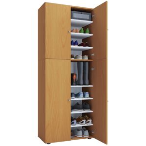 Armario Zapatero de Madera VCM - 4 Puertas, 9 Estantes - Mueble para Zapatos Armario Zapatero de Madera VCM - 4 Puertas, 9 Estantes - Mueble para Zapatos