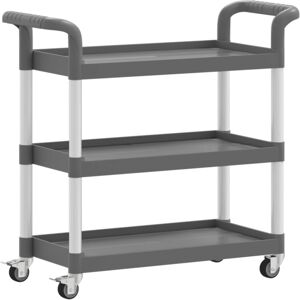 Carrito De 3 Niveles Aluminio Gris 77x34x72 Cm Vidaxl Carrito De 3 Niveles Aluminio Gris 77x34x72 Cm Vidaxl