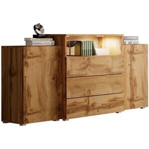 MIRJAN24 Mobilier1 - Cómoda Sarasota 127, Roble Wotan, Con Cajones Y Puertas, Número De Cajones: 0, 81x150x39cm, Led MIRJAN24 Mobilier1 - Cómoda Sarasota 127, Roble Wotan, Con Cajones Y Puertas, Número De Cajones: 0, 81x150x39cm, Led