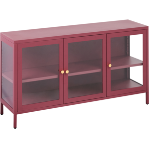 Vitrina moderna de acero y vidrio oscuro Newport de Beliani Vitrina moderna de acero y vidrio oscuro Newport de Beliani