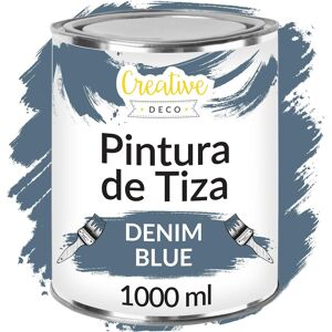 Creative Deco 1l pintura de tiza azul vaquero para muebles y madera - Pintura Creative Deco 1l pintura de tiza azul vaquero para muebles y madera - Pintura