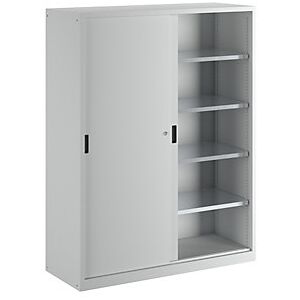 LISTA Armario de puertas correderas - 1950 x 1500 mm, 580 mm profundo, RAL 7035 LISTA Armario de puertas correderas - 1950 x 1500 mm, 580 mm profundo, RAL 7035