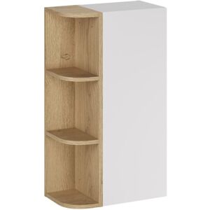 MEUBLORAMA Mueble De Almacenamiento Oster 45cm – Mueble Colgante Blanco Mate 1 Puerta Y 3 Nichos Visibles Redondeados Aspecto Roble Claro MEUBLORAMA Mueble De Almacenamiento Oster 45cm – Mueble Colgante Blanco Mate 1 Puerta Y 3 Nichos Visibles Redondeados Aspecto Roble Claro