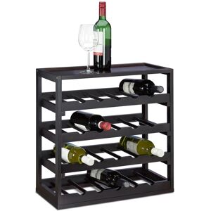 Relaxdays - Botellero Vino Para 20 Botellas, Madera, Negro, 52 X 52 X 25 Cm Relaxdays - Botellero Vino Para 20 Botellas, Madera, Negro, 52 X 52 X 25 Cm