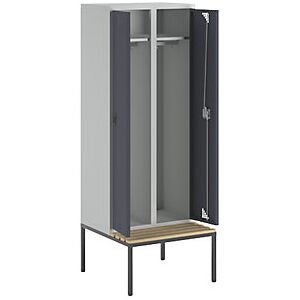 Eurokraftpro - Taquilla Bremen Con Banco 2 Secciones Puertas Gris Antracita Eurokraftpro - Taquilla Bremen Con Banco 2 Secciones Puertas Gris Antracita