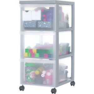 Iris Ohyama - Unidad De Almacenamiento De Plástico Con Ruedas Y 3 Cajones Profundos, Gris, Asas De Fácil Extracción, Multiusos, A4, A5, Para Oficina, Hogar, Escuela, Torre, Organizador, Dc-303 Iris Ohyama - Unidad De Almacenamiento De Plástico Con Ruedas Y 3 Cajones Profundos, Gris, Asas De Fácil Extracción, Multiusos, A4, A5, Para Oficina, Hogar, Escuela, Torre, Organizador, Dc-303