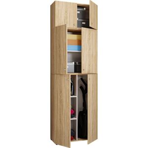 EBUY24 Gabinete De Limpieza De Gabinete De Escoba De Madera Lona A 223x70x39 - Vcm EBUY24 Gabinete De Limpieza De Gabinete De Escoba De Madera Lona A 223x70x39 - Vcm