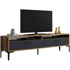 Dmora - Mueble De Televisión Dkumbull, Aparador De Salón, Mueble Bajo Para Tv, Base De Pared Equipada, 180x47h35 Cm, Nogal Y Antracita Dmora - Mueble De Televisión Dkumbull, Aparador De Salón, Mueble Bajo Para Tv, Base De Pared Equipada, 180x47h35 Cm, Nogal Y Antracita