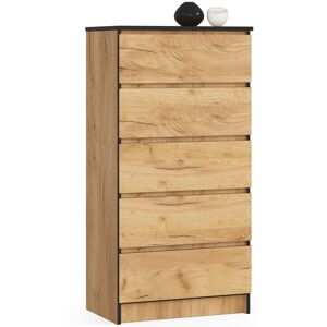 Cómoda Akord K60 Roble Craft 60 Cm 5 Cajones Frente En Color Roble Craft 60x40x121 Cm Cómoda Akord K60 Roble Craft 60 Cm 5 Cajones Frente En Color Roble Craft 60x40x121 Cm