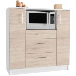 EBUY24 Gabinete De Cocina Vcm Dimensiones Aprox. Al. 110 X An. 109 X T. 40 Cm Armario Microondas Con Tres Cajones Gabinete Inferior Simple Muebles De Cocina - Esilo (blanco / Roble Sonoma) EBUY24 Gabinete De Cocina Vcm Dimensiones Aprox. Al. 110 X An. 109 X T. 40 Cm Armario Microondas Con Tres Cajones Gabinete Inferior Simple Muebles De Cocina - Esilo (blanco / Roble Sonoma)