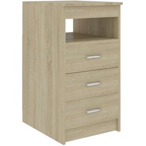 Vidaxl - Cajonera De Madera Contrachapada Color Roble Sonoma 40x50x76 Cm Vidaxl - Cajonera De Madera Contrachapada Color Roble Sonoma 40x50x76 Cm