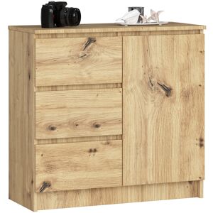 Cómoda Akord Jerry Roble Artisan 80 Cm 1 Puerta 3 Cajones Frente En Color Roble Artisan 2 Estantes 80x35x77 Cm Cómoda Akord Jerry Roble Artisan 80 Cm 1 Puerta 3 Cajones Frente En Color Roble Artisan 2 Estantes 80x35x77 Cm