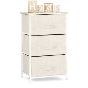 Relaxdays - Cajonera Multiusos Con 3 Cajones, Metal-tela, Beige, 73 X 45 X 30 Cm Relaxdays - Cajonera Multiusos Con 3 Cajones, Metal-tela, Beige, 73 X 45 X 30 Cm