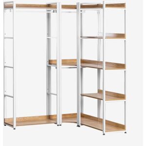 Armario Modular Abierto Esquinero De 3 Piezas Con Perchero En Acero Y Madera Ariaster Sklum Armario Modular Abierto Esquinero De 3 Piezas Con Perchero En Acero Y Madera Ariaster Sklum