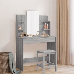 Tocador Con Espejo Color Gris Sonoma 96x39x142 Cm Vidaxl Tocador Con Espejo Color Gris Sonoma 96x39x142 Cm Vidaxl