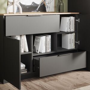 Aparador Betti Vicco - Antracita - 120x83.6cm - 2 Puertas, 2 Cajones - Almacenamiento Moderno Aparador Betti Vicco - Antracita - 120x83.6cm - 2 Puertas, 2 Cajones - Almacenamiento Moderno