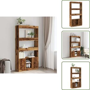 Almacenamiento En Casa - Vidaxl Aparador Alto Madera Ingeniería Madera Envejecida 92x33x180 Cm - Estante De Libros Almacenamiento En Casa - Vidaxl Aparador Alto Madera Ingeniería Madera Envejecida 92x33x180 Cm - Estante De Libros