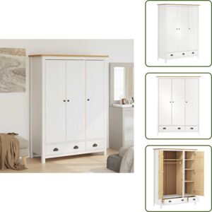 VIDAXL The Living Store Armario De 3 Puertas Hill Range Madera Pino Blanco 127x50x170cm - Armario De Pino VIDAXL The Living Store Armario De 3 Puertas Hill Range Madera Pino Blanco 127x50x170cm - Armario De Pino