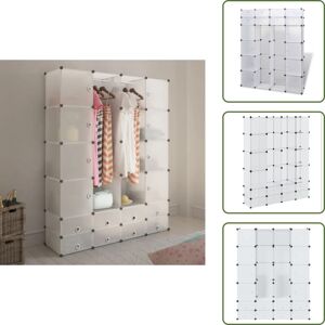 VIDAXL The Living Store Armario Modular Con 18 Compartimentos Blanco 37x146x180,5 Cm - Armario Blanco VIDAXL The Living Store Armario Modular Con 18 Compartimentos Blanco 37x146x180,5 Cm - Armario Blanco