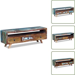 VIDAXL The Living Store Mueble De Tv Con 3 Cajones Madera Maciza Reciclada - Madera Reciclada VIDAXL The Living Store Mueble De Tv Con 3 Cajones Madera Maciza Reciclada - Madera Reciclada