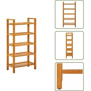 VIDAXL The Living Store Zapatero Con 5 Estantes Madera Maciza De Roble 50x27x100 Cm - Organizador De Zapatos VIDAXL The Living Store Zapatero Con 5 Estantes Madera Maciza De Roble 50x27x100 Cm - Organizador De Zapatos