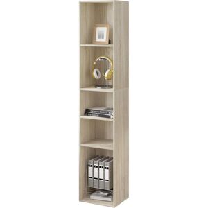 Woltu - Libreria Blanca De 5 Niveles Estanteria Para Libros Con Compartimientos Abiertos Estanteria De Almacenamiento Multifuncional Para Oficina Salon Estudio Y Cocina Roble Claro 30x26x151 Cm Woltu - Libreria Blanca De 5 Niveles Estanteria Para Libros Con Compartimientos Abiertos Estanteria De Almacenamiento Multifuncional Para Oficina Salon Estudio Y Cocina Roble Claro 30x26x151 Cm