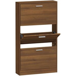 Mueble zapatero de roble marrón vidaXL 59x17x108 cm - Zapatero Mueble zapatero de roble marrón vidaXL 59x17x108 cm - Zapatero