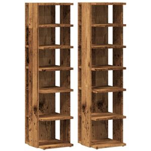Helloshop26 - Zapateros Zapatero Mueble De Almacenamiento Recibidor Pasillo Salón Juego De 2 Madera Vieja Marrón Madera Contrachapada 020022137 Helloshop26 - Zapateros Zapatero Mueble De Almacenamiento Recibidor Pasillo Salón Juego De 2 Madera Vieja Marrón Madera Contrachapada 020022137