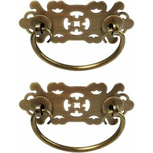 Zvd-2 Tiradores De Latón Antiguo Para Cajones De Estantería, Estilo Vintage, De Cobre Puro Zvd-2 Tiradores De Latón Antiguo Para Cajones De Estantería, Estilo Vintage, De Cobre Puro