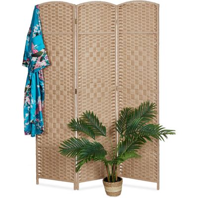 Relaxdays - Biombo, 3 Paneles, Separador Ambientes Plegable, 170x120 Cm, Para Interior, Madera, Cuerda De Papel, Natural Relaxdays - Biombo, 3 Paneles, Separador Ambientes Plegable, 170x120 Cm, Para Interior, Madera, Cuerda De Papel, Natural