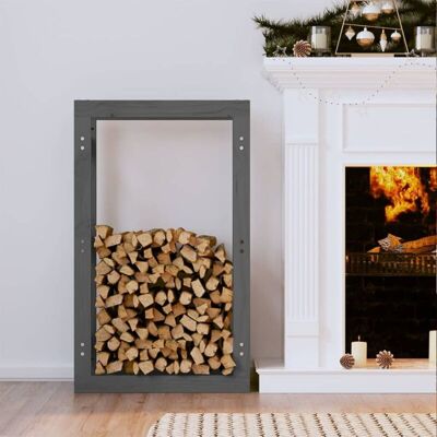 Vidaxl - Estante Para Leña Madera Maciza De Pino Gris 60x25x100 Cm Vidaxl - Estante Para Leña Madera Maciza De Pino Gris 60x25x100 Cm