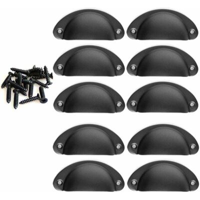 OEM 10 Tiradores Vintage De Concha Para Cajones, Armarios, Muebles De Cocina, Pomo De Puerta De Armario Retro De Hierro Curvo, 8,2 Cm X 3,5 Cm, Color Negro OEM 10 Tiradores Vintage De Concha Para Cajones, Armarios, Muebles De Cocina, Pomo De Puerta De Armario Retro De Hierro Curvo, 8,2 Cm X 3,5 Cm, Color Negro