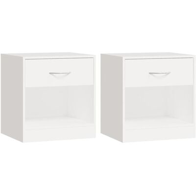 Mesitas De Noche Con Cajón 2 Unidades Blancas Vidaxl Mesitas De Noche Con Cajón 2 Unidades Blancas Vidaxl