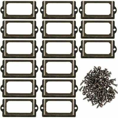 NICEONE 30 Portaetiquetas Metálicos Para Muebles, Cajones, Armarios, Tarjetas, Marcos De Placa Con Tornillos Para Escritorio, Estantería, Bronce, M 70 X 33 Mm NICEONE 30 Portaetiquetas Metálicos Para Muebles, Cajones, Armarios, Tarjetas, Marcos De Placa Con Tornillos Para Escritorio, Estantería, Bronce, M 70 X 33 Mm