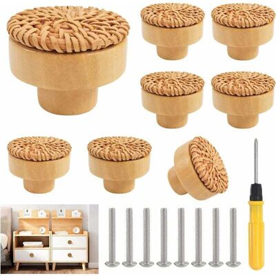 OEM 8 Piezas Pomos De Ratán Para Armario De Cocina, Tiradores Para Muebles, Pomos Para Puertas De Cocina, Muebles, Cajón, Armario, Cajón Redondo De Madera Para Cocina, Dormitorio, Cómoda, Armario, Reempla OEM 8 Piezas Pomos De Ratán Para Armario De Cocina, Tiradores Para Muebles, Pomos Para Puertas De Cocina, Muebles, Cajón, Armario, Cajón Redondo De Madera Para Cocina, Dormitorio, Cómoda, Armario, Reempla