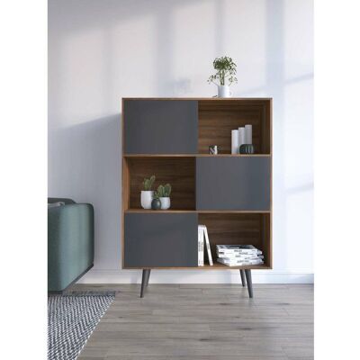 HERDASA Aparador 3 Puertas Modelo-881 Acabado Nogal/grafito, 131cm(alto) 101cm(ancho) 30cm(fondo). HERDASA Aparador 3 Puertas Modelo-881 Acabado Nogal/grafito, 131cm(alto) 101cm(ancho) 30cm(fondo).