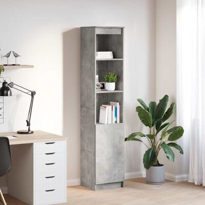 Vidaxl - Aparador Alto Gris Hormigón 37,5x35x180 Cm Madera De Ingeniería Vidaxl - Aparador Alto Gris Hormigón 37,5x35x180 Cm Madera De Ingeniería